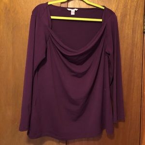 Banarepublic plum drape neck blouse